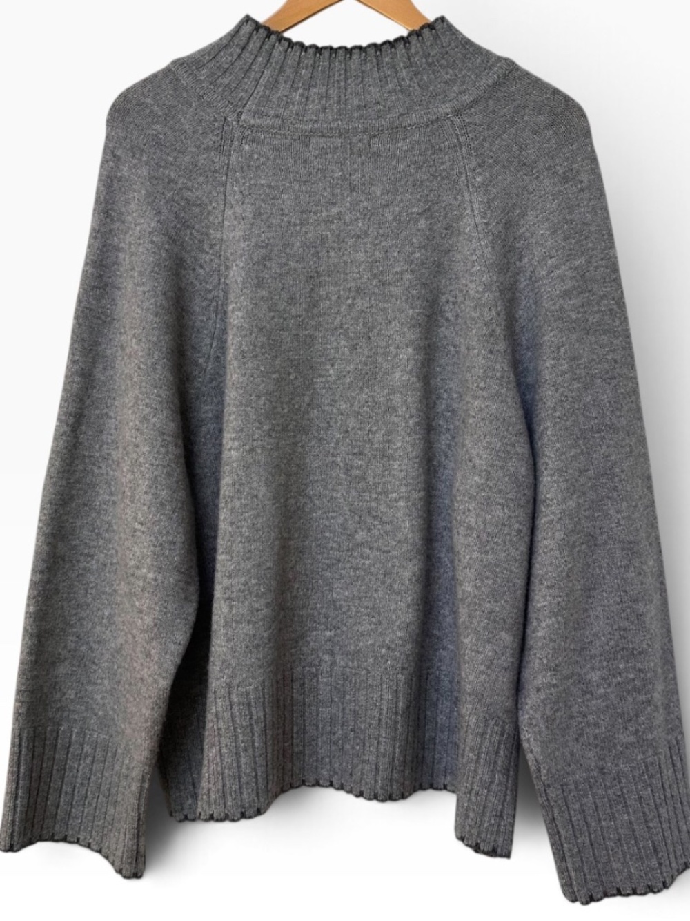 Architect Womens Size 3XL Gray Mock Neck Raglan Sleeve Knit Sweater Top 🧶